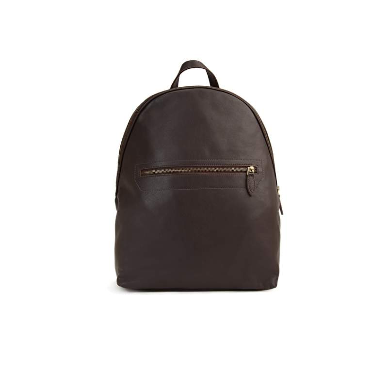 Brown Men's Leather Backpack