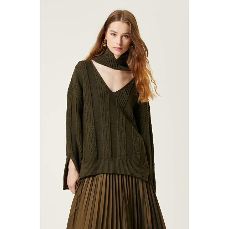 Khaki Melange Sweater