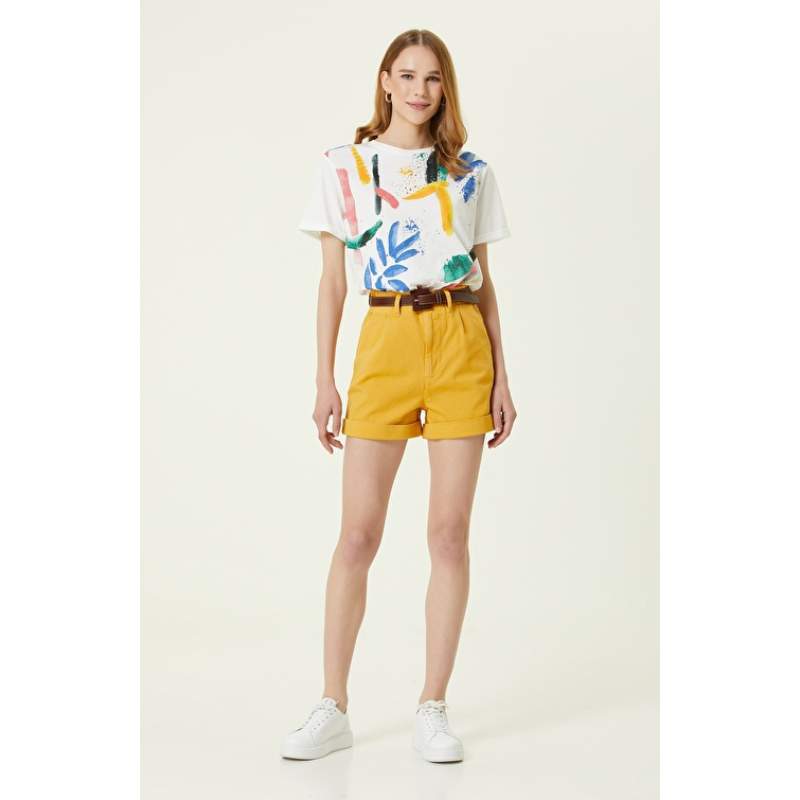 Orange Mini Denim Shorts Orange Mini Denim Shorts