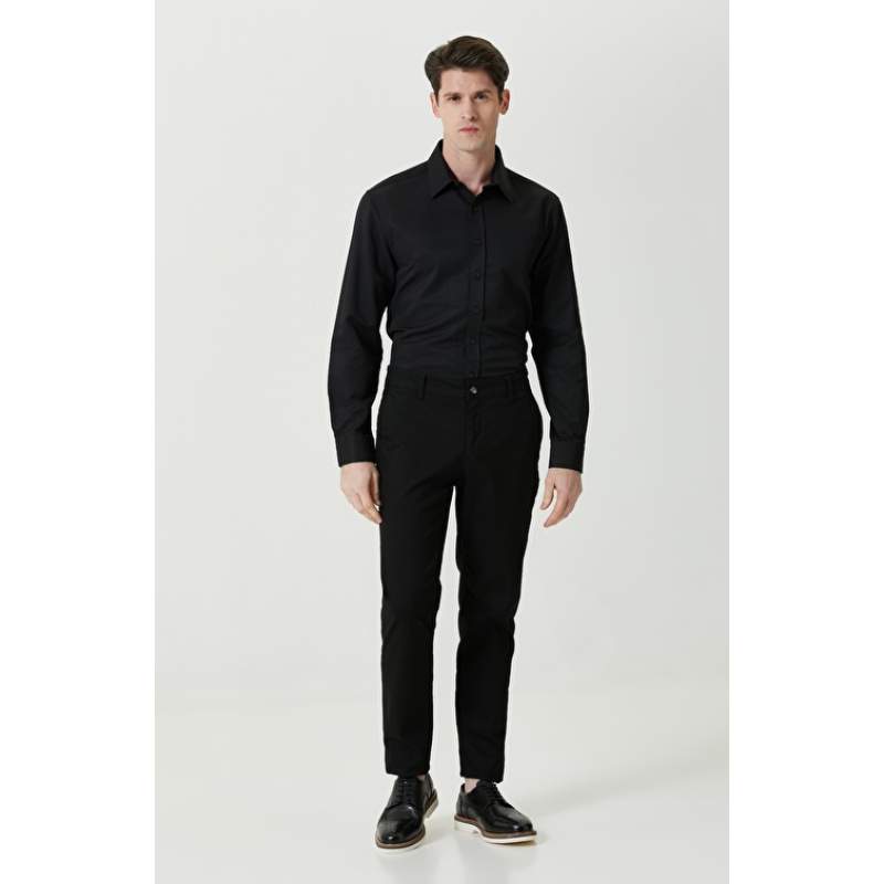 Black Classic Collar Long Sleeve Shirt