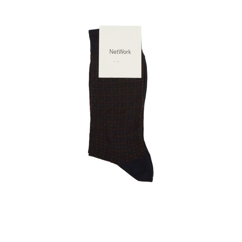 Navy Blue Brown Mens Bamboo Socks