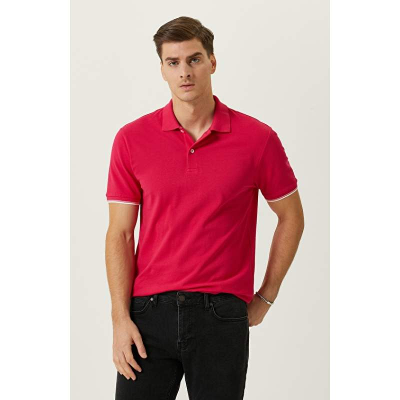Fuchsia Polo Neck T-Shirt