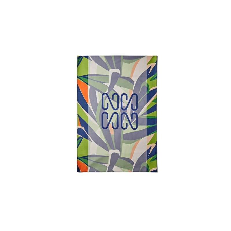 Green Navy Blue Patterned Towel Green Navy Blue Patterned Towel