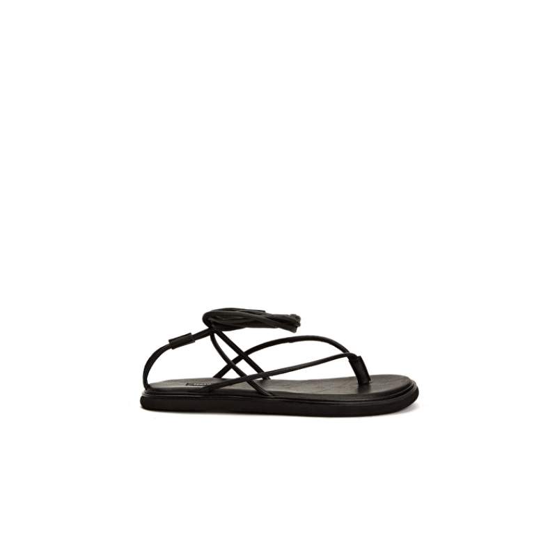 Black Women's Leather Sandals