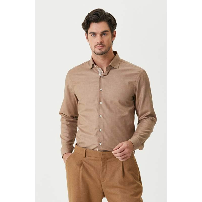 Slim Fit Beige Shirt