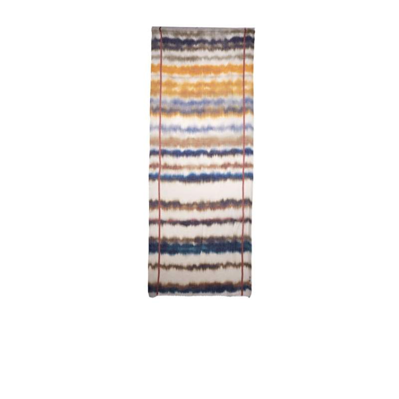 Navy Blue Ecru Batik Patterned Womens Shawl