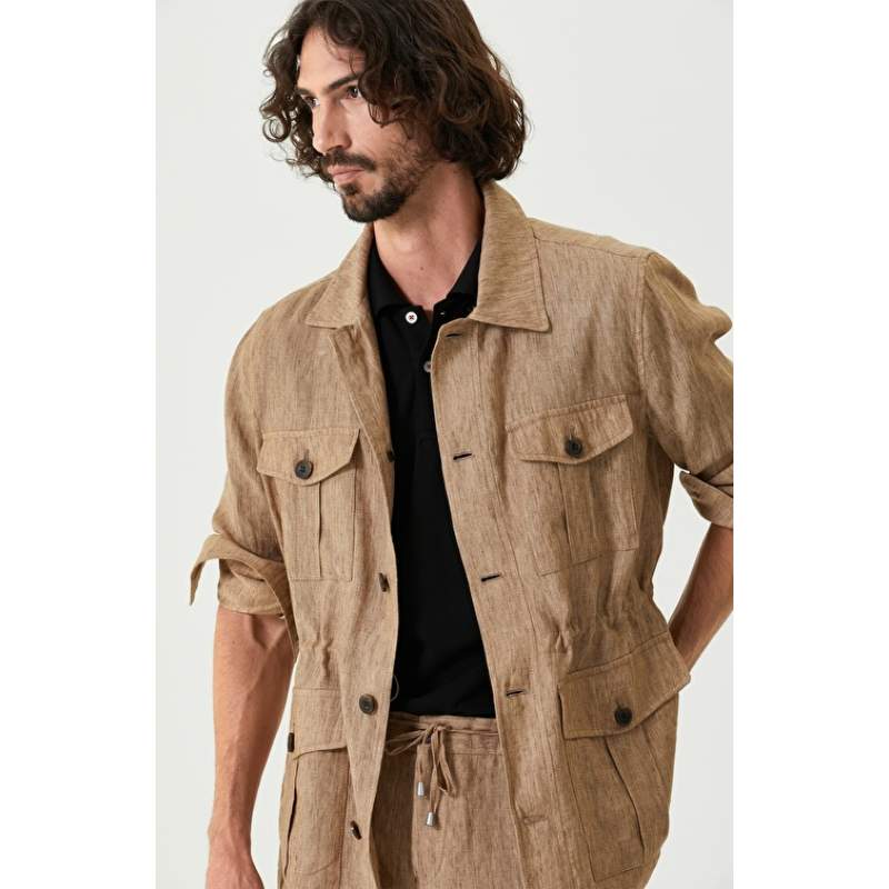 Camel Linen Jacket