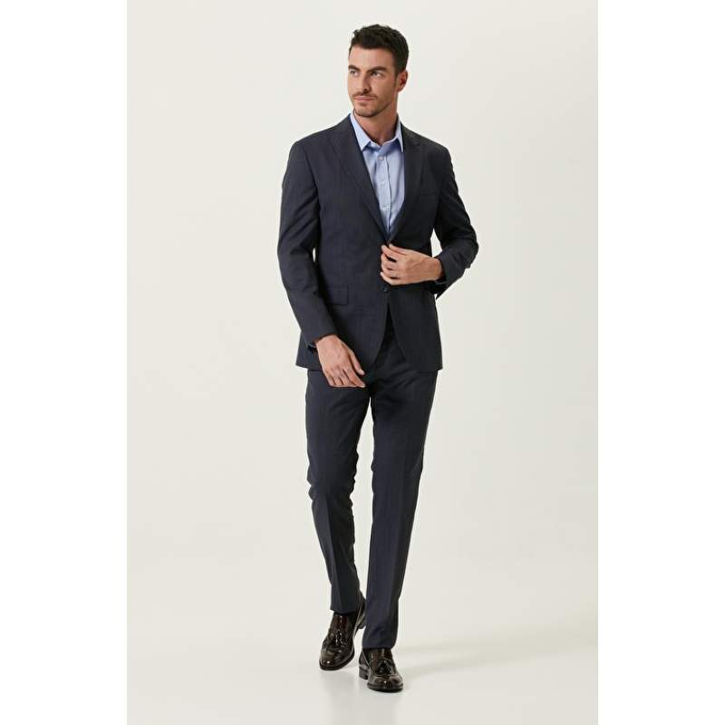 Navy Blue Wool Suit