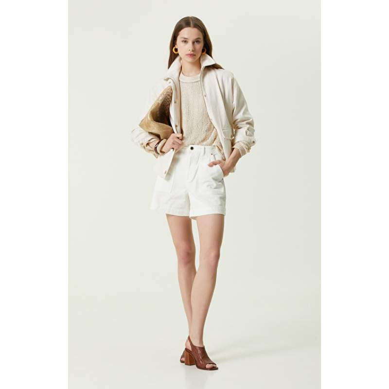 Off White Denim Shorts