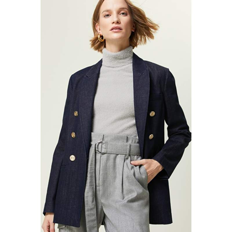 Slim Fit Indigo Denim Jacket