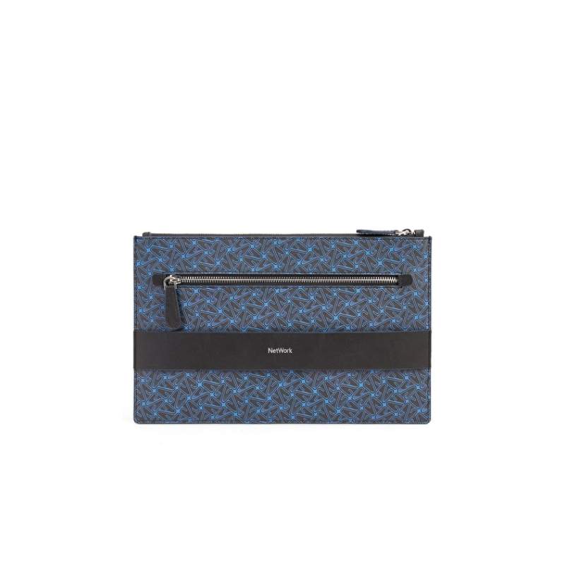 Black Navy Blue Men's Clutch