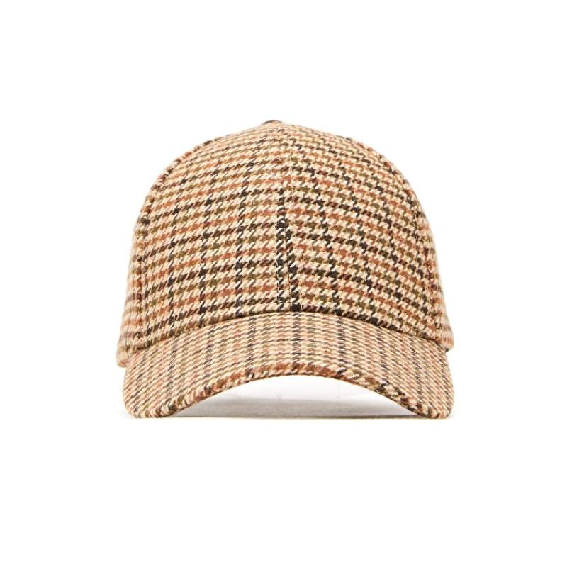 Brown Gingham Unisex Hat