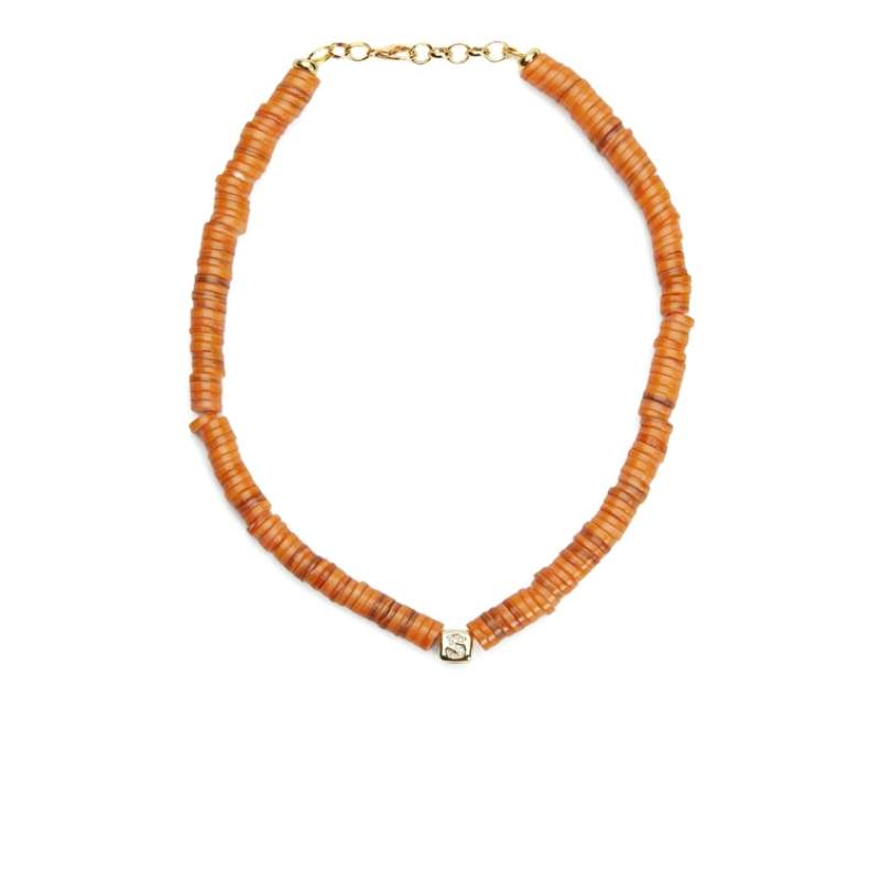 Orange Beads Womens Necklace Orange Beads Womens Necklace