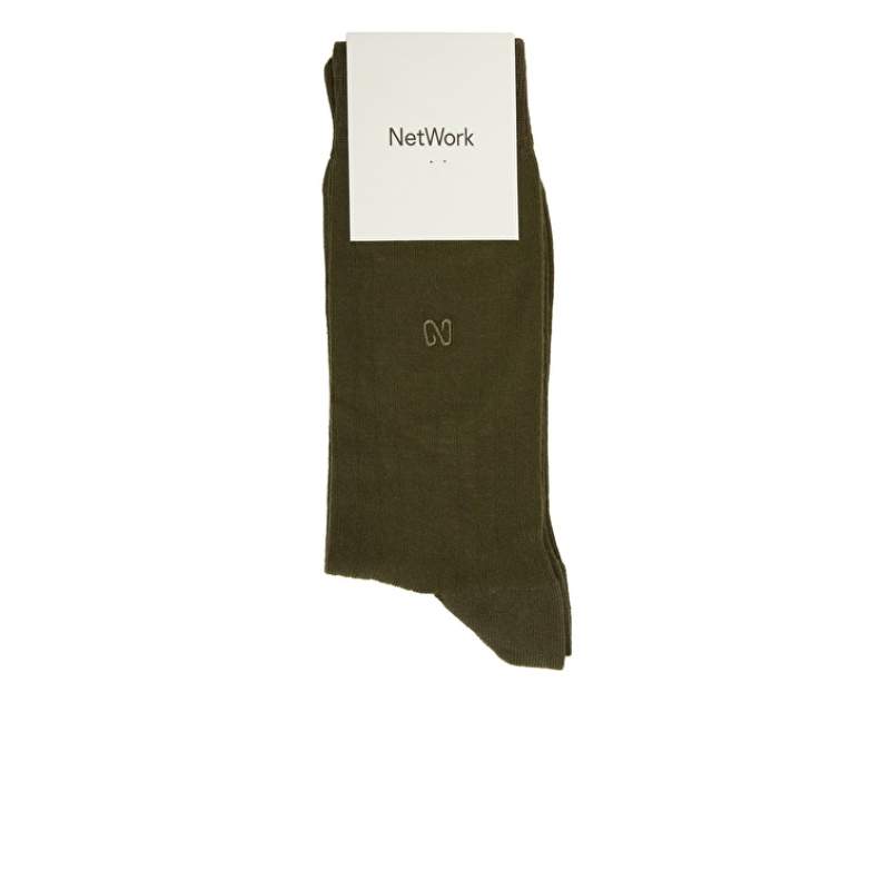 Khaki Patterned Mens Socks
