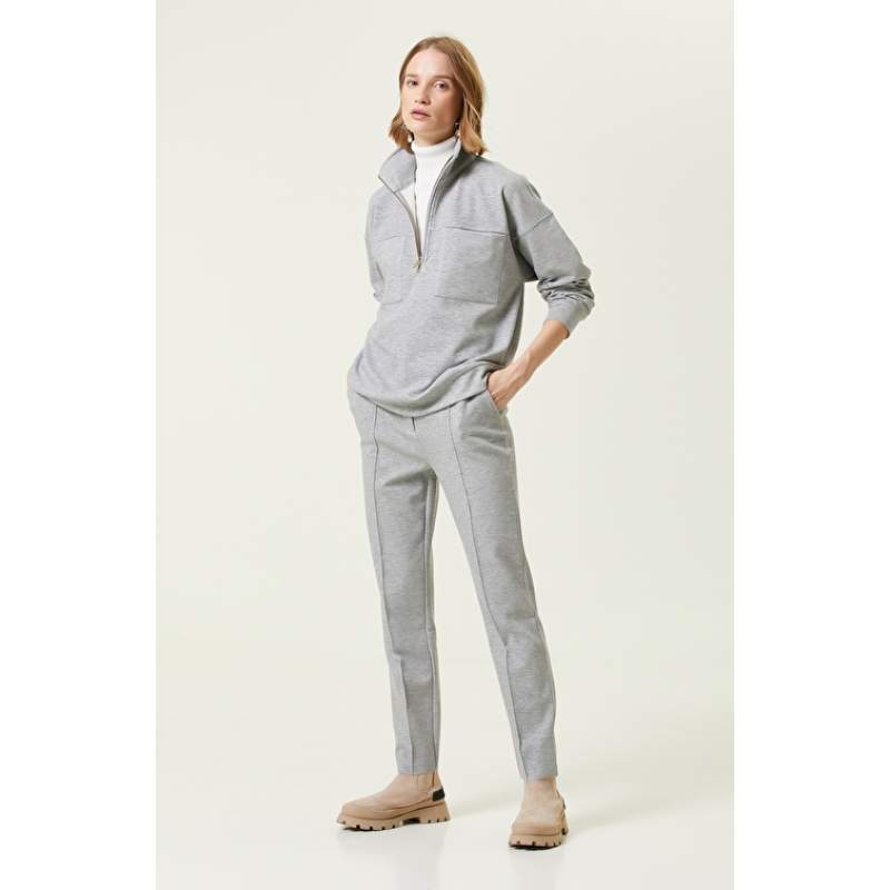 Slim Fit Gray Melange Sweatpants