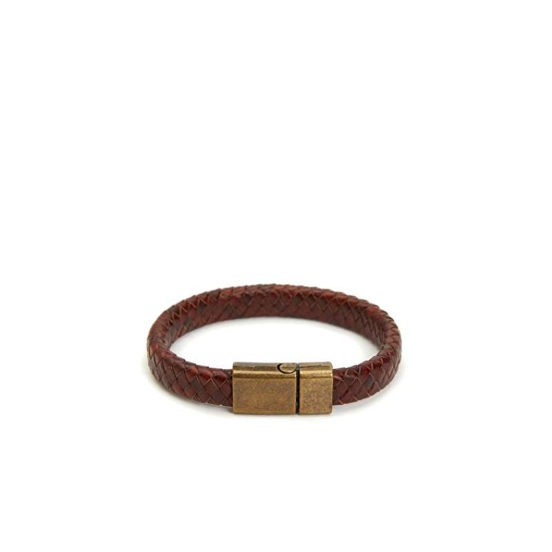 Brown Mens Leather Bracelet