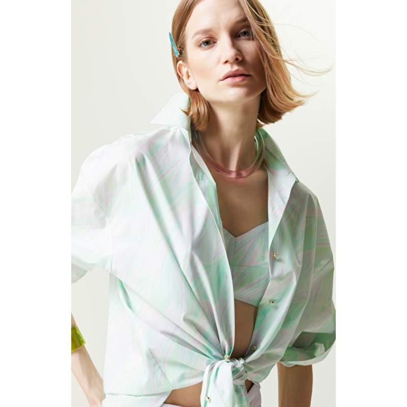 Green Pink Patterned Shirt Green Pink Patterned Shirt