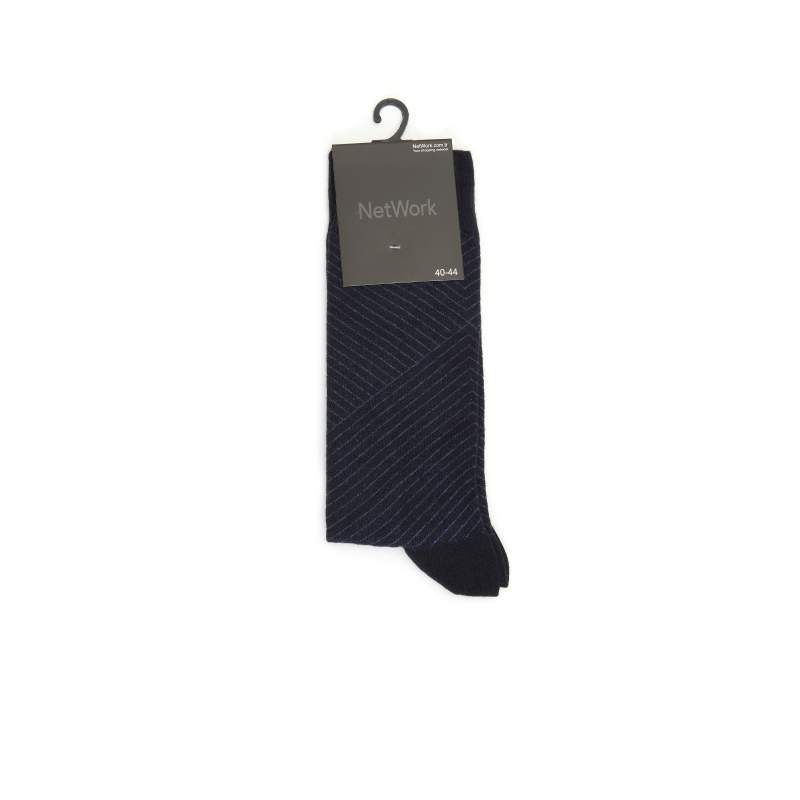 Navy Blue Blue Striped Mens Bamboo Socks
