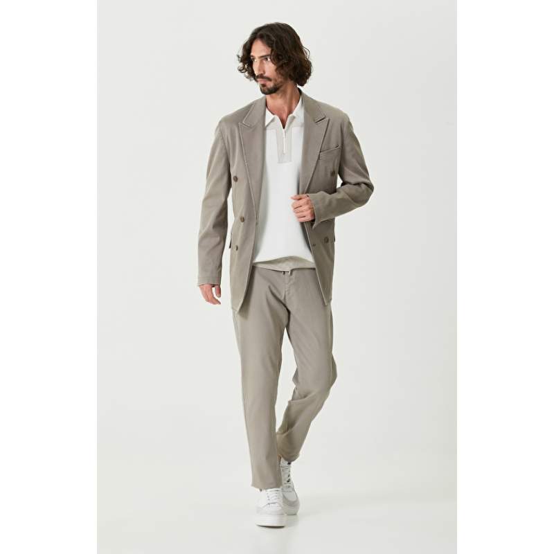 Jogger Fit Mink Trousers