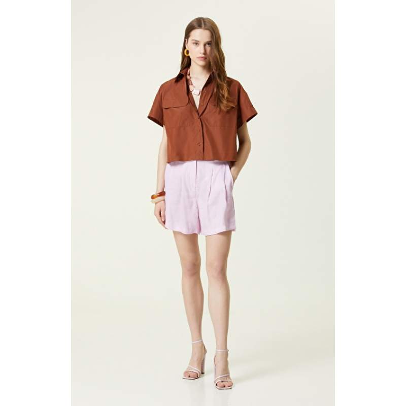 Pink High Waist Wide Leg Shorts Pink High Waist Wide Leg Shorts