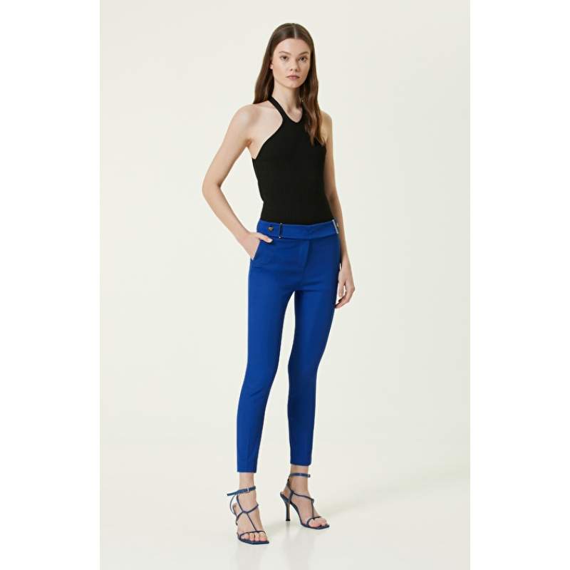 Slim Fit Blue Pants