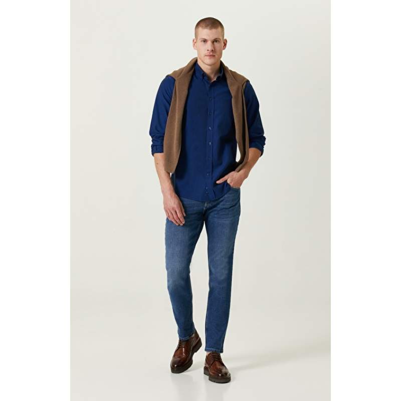 Indigo Oxford Shirt