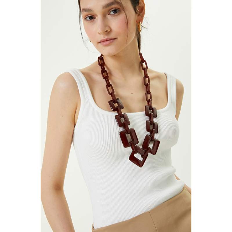 Ecru Square Collar Strap Athlete