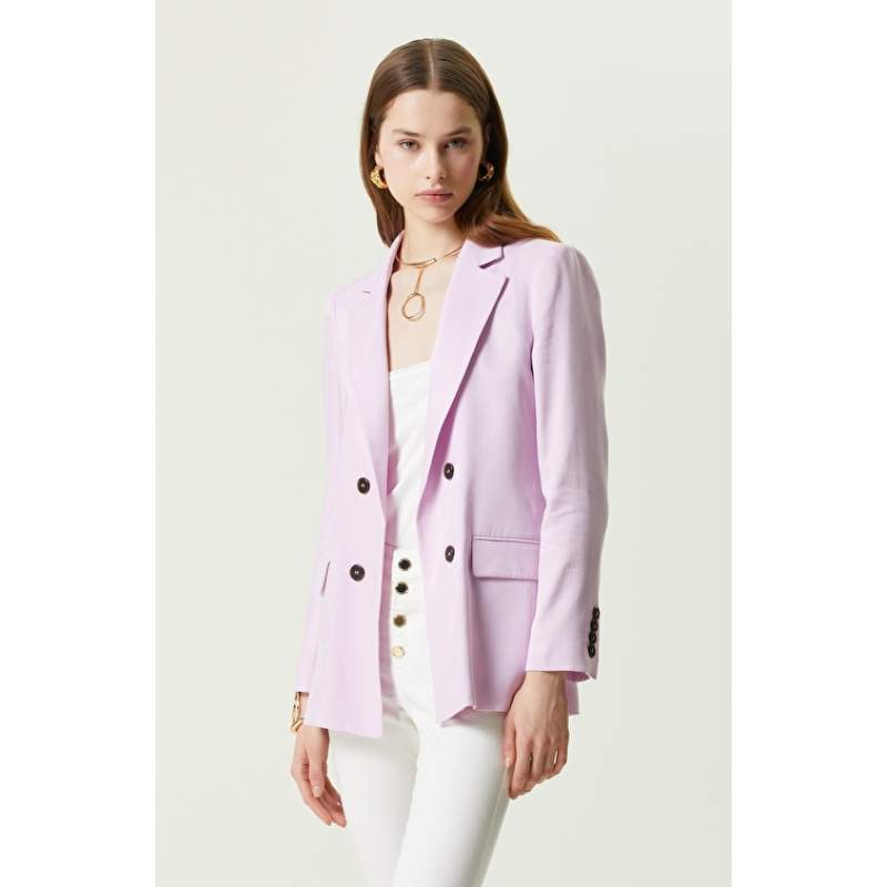Pink Woven Blazer Jacket Pink Woven Blazer Jacket