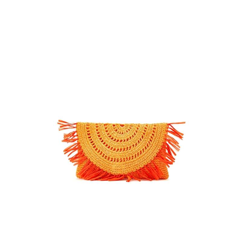 Orange Womens Straw Handbag Orange Womens Straw Handbag