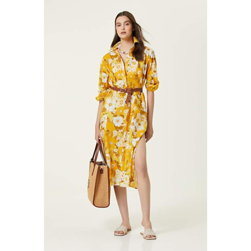 Yellow White Floral Pareo