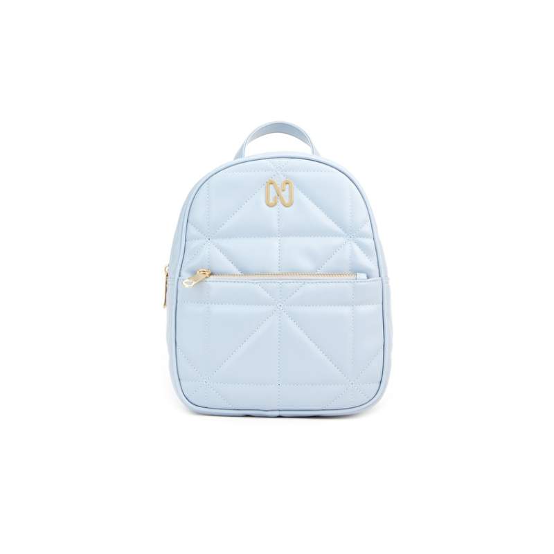 Blue Womens Leather Backpack