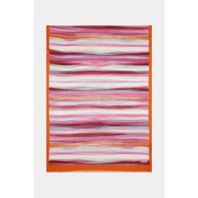 Vakko GEOMETRIC PATTERNED SILK shawl