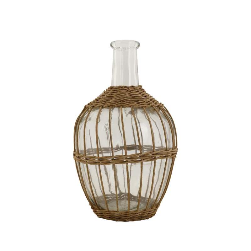 VAKKO GLASS RATTAN VASE LARGE