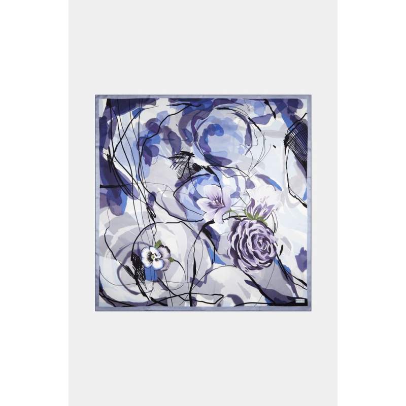 Vakko FLORAL PATTERNED SILK SCARF