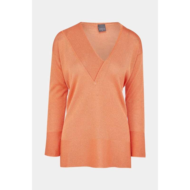 Lorena Antoniazzi ORANGE V-NECK KNITWEAR