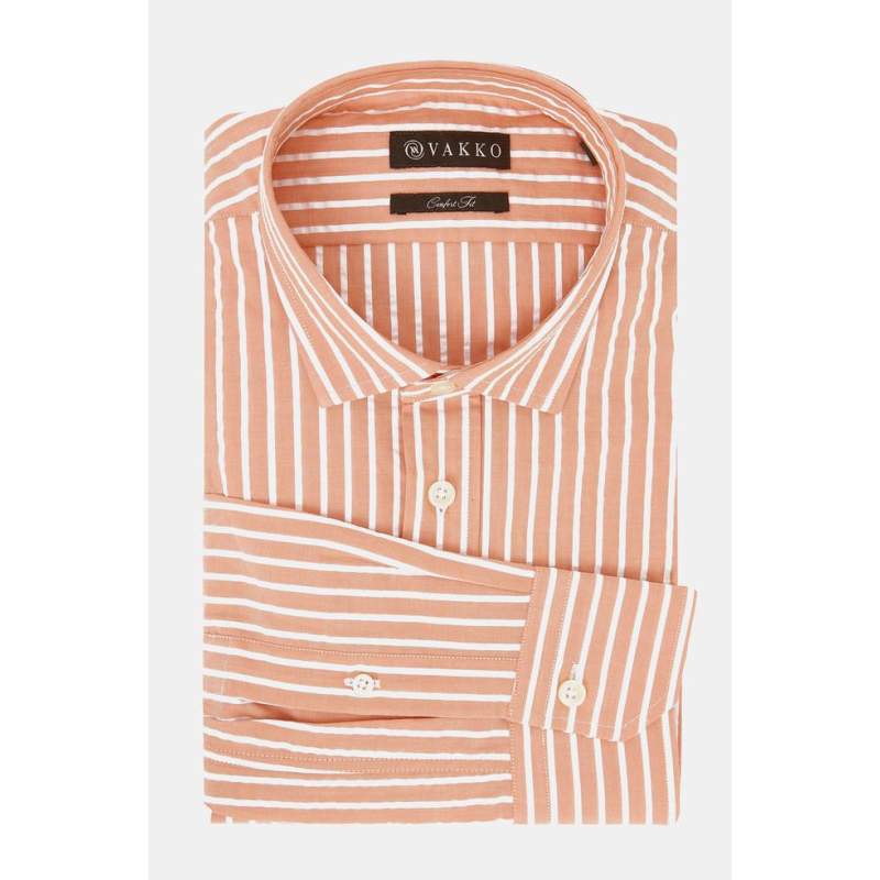VAKKO STRIPED PATTERNED SPORTS SHIRT