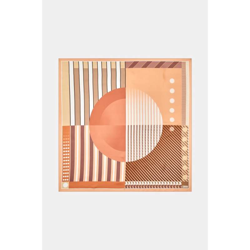 Vakko GEOMETRIC PATTERNED SILK SCARF