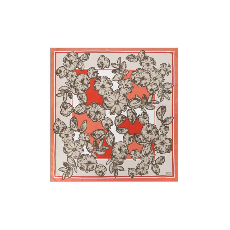 VAKKO FLORAL PATTERNED SILK SCARF