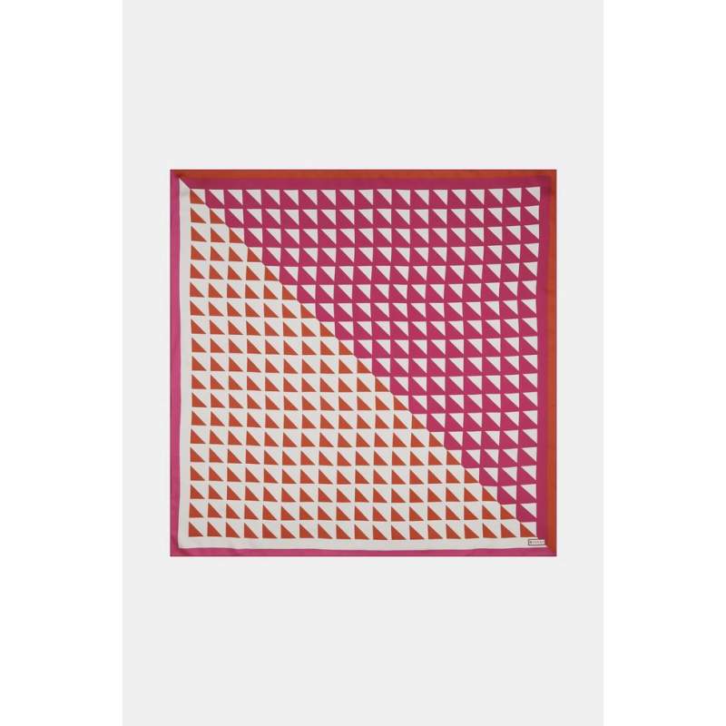 Vakko GEOMETRIC PATTERNED SILK SCARF
