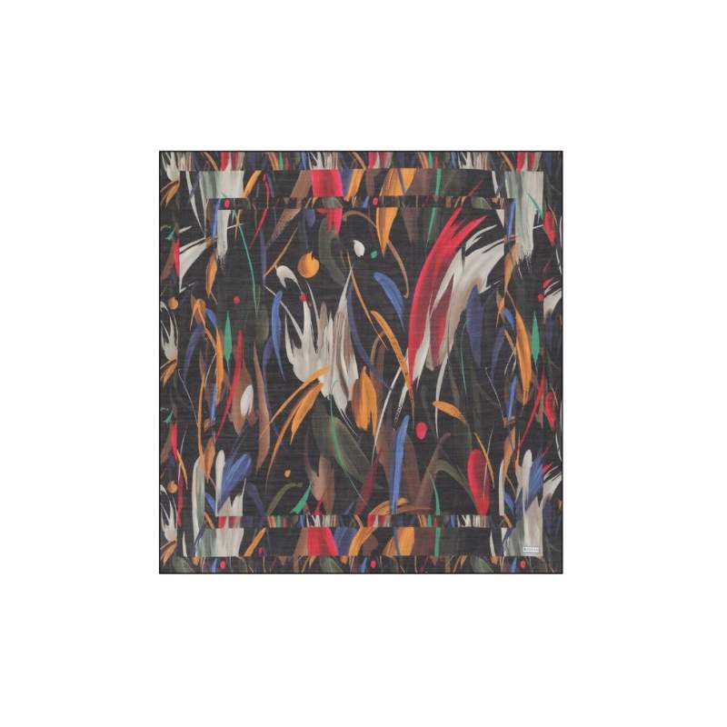 VAKKO FLORAL PATTERNED WOOL SILK SCARF