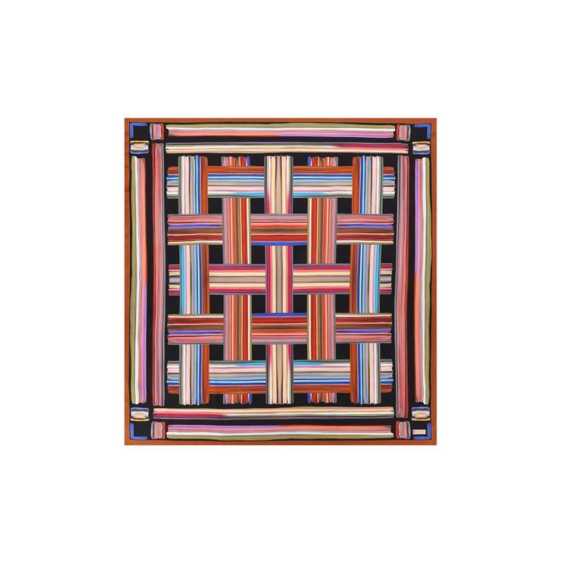 VAKKO GEOMETRIC PATTERNED SILK SCARF