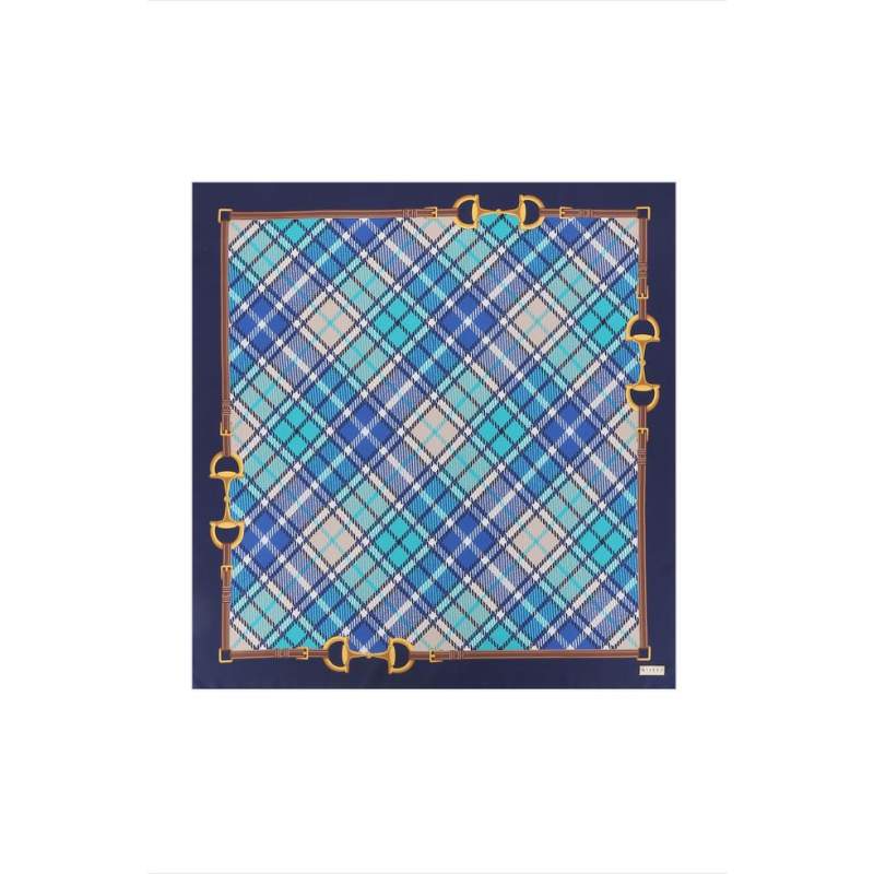 VAKKO PLAID PATTERNED SILK SCARF