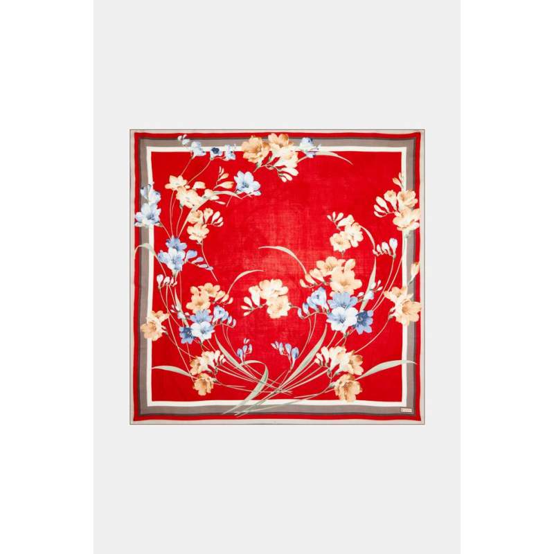 Vakko FLORAL PATTERNED SILK SCARF