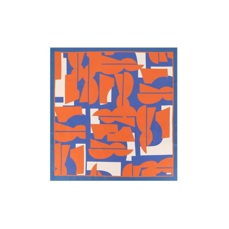 VAKKO GEOMETRIC PATTERNED SILK SCARF