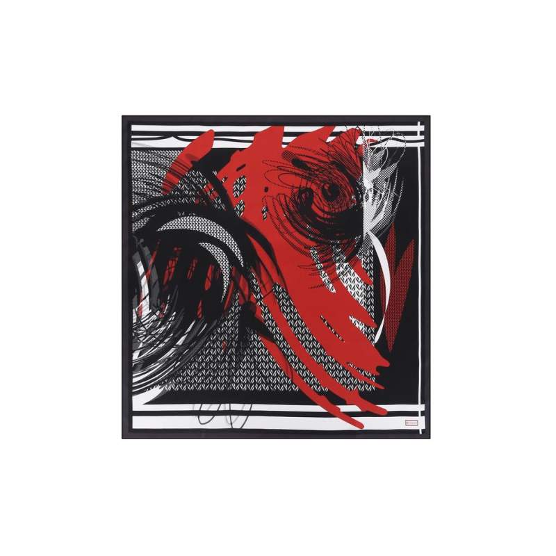 VAKKO GEOMETRIC PATTERNED SILK SCARF