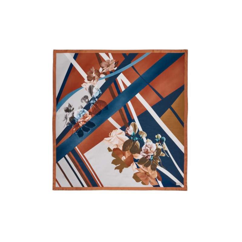 VAKKO FLORAL PATTERNED SILK SCARF
