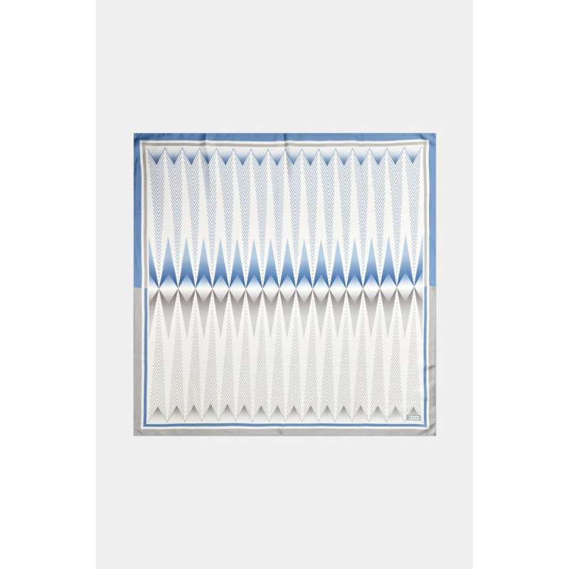 Vakko GEOMETRIC PATTERNED SILK SCARF