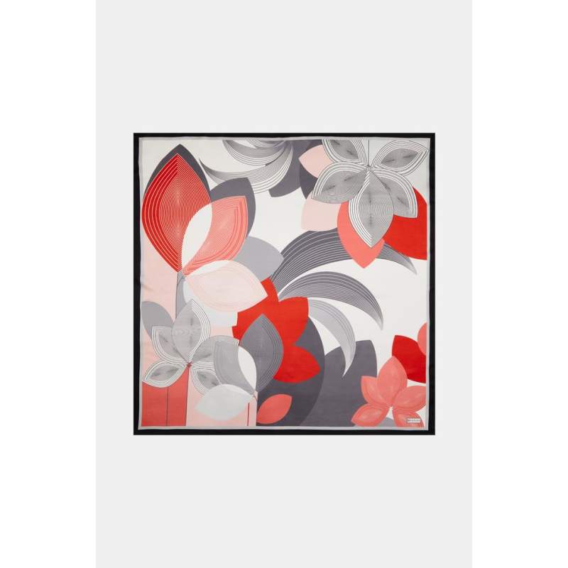 Vakko FLORAL PATTERNED SILK SCARF