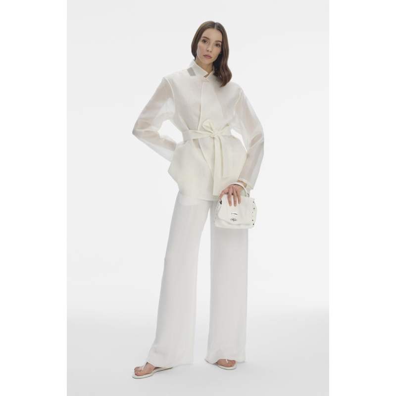 Fabiana Filippi WHITE LONG LOT PANTS