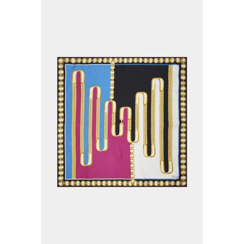 Vakko CHAIN PATTERNED SILK SCARF